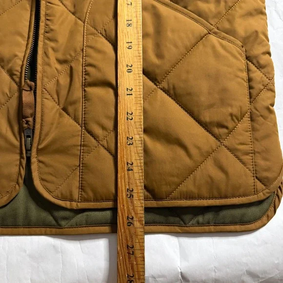 J Crew Mens Quilted Barn Chore Vest Brown Full Zip Outerwear Pockets Size M - Picture 5 of 7